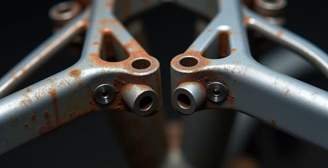 Comparación visual de chasis tubular de acero y doble viga de aluminio