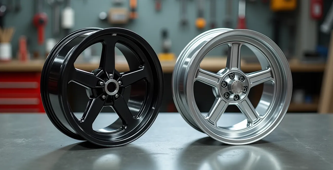 Comparación visual entre corona de acero y corona de aluminio Ergal