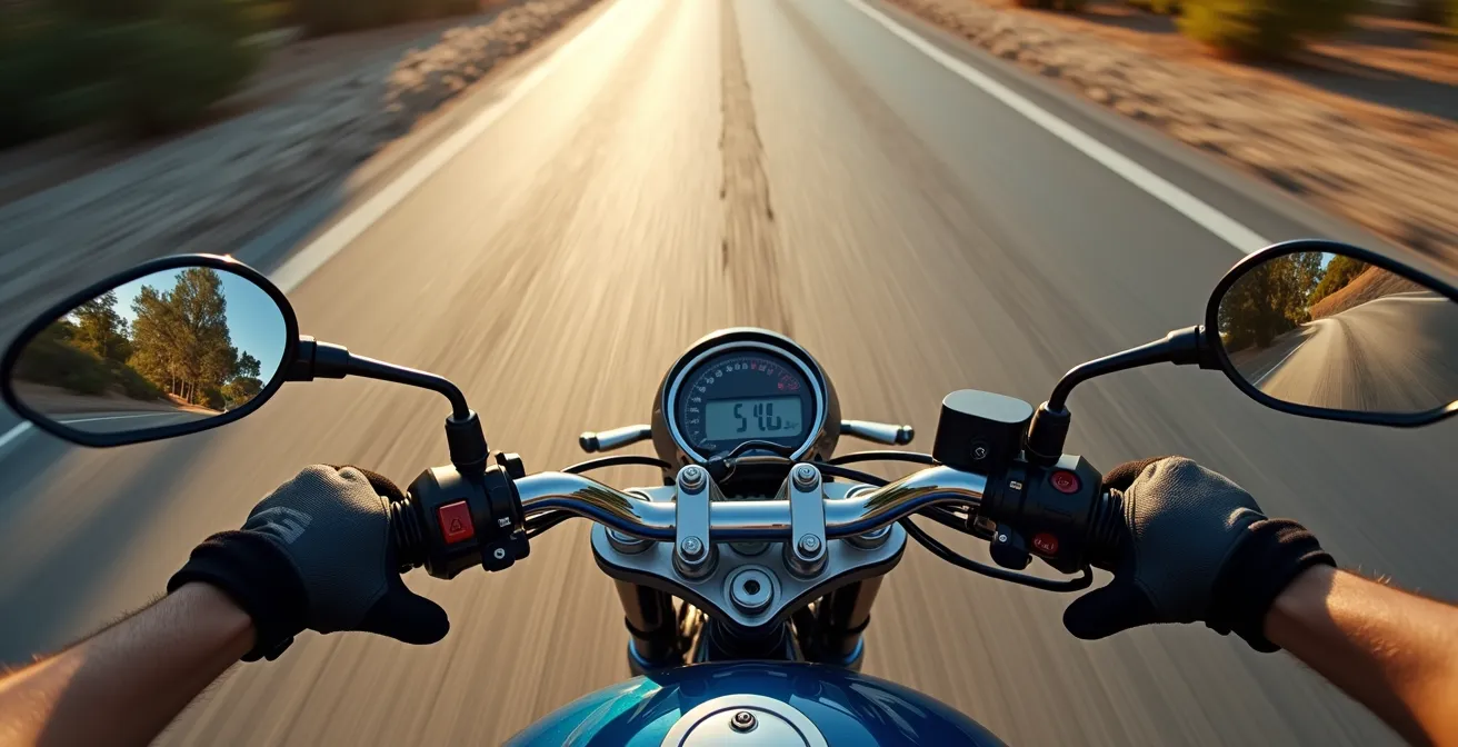 Vista cenital de grietas longitudinales reparadas con alquitrán en carretera española