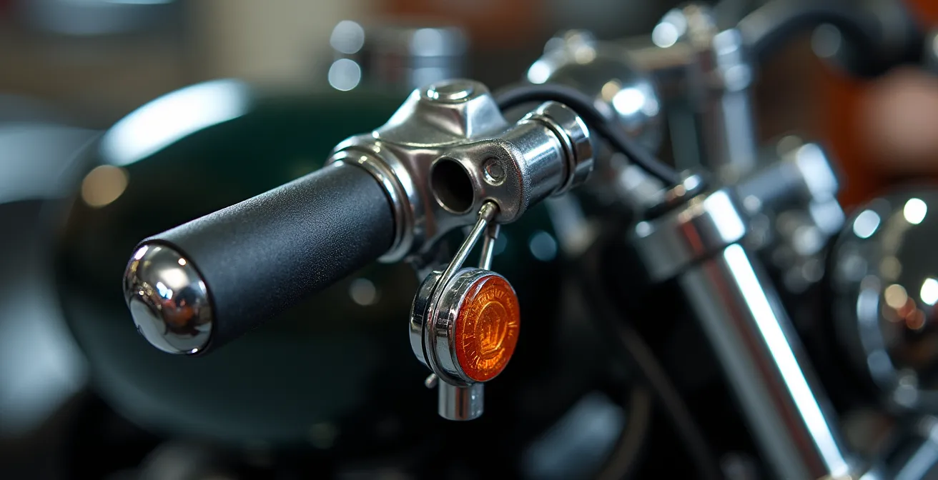 Inspección ITV de moto custom mostrando puntos críticos