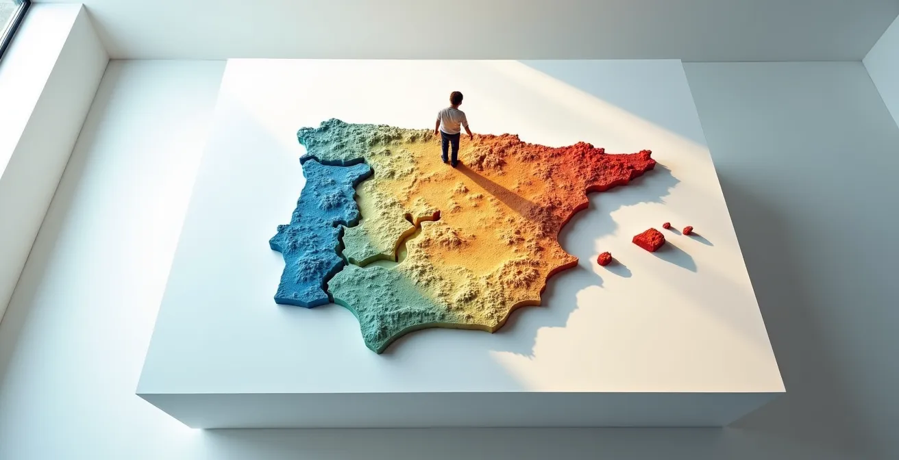 Vista aérea de España mostrando las diferencias de precio de ITV por colores según comunidad autónoma