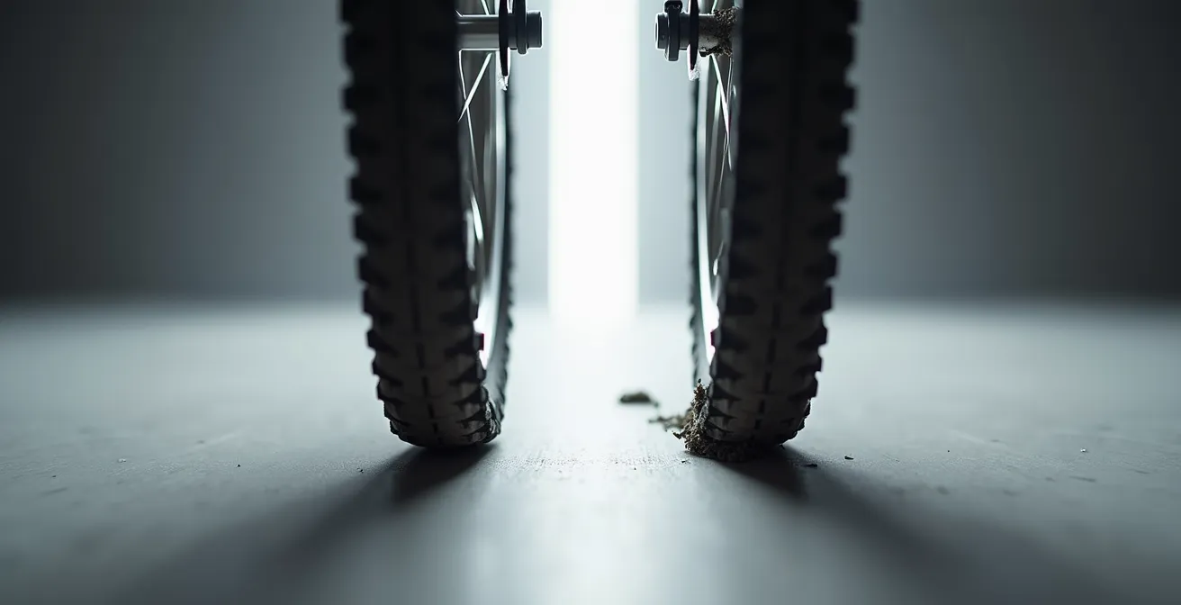 Protector de eje instalado en horquilla delantera de motocicleta